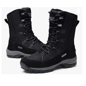 ROCKMARK Kids Waterproof Snow Boots Mid Calf Warm Winter Outdoor Footwear